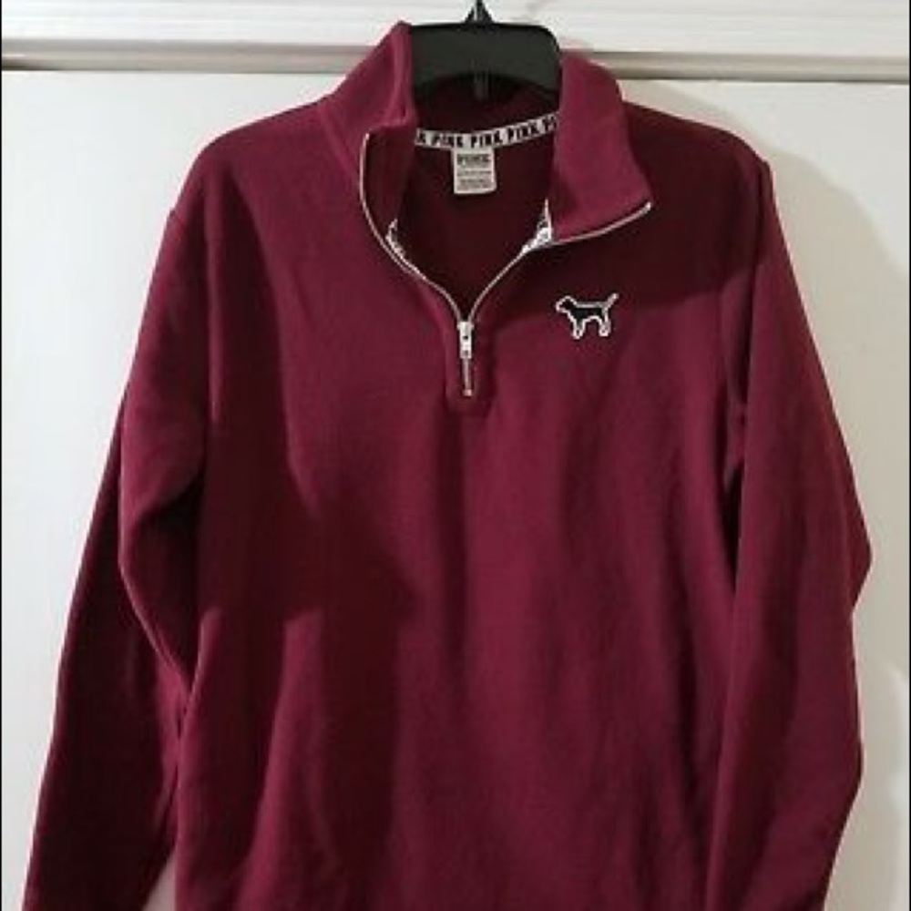 Victoria’s secret pink burgundy fleece half zip